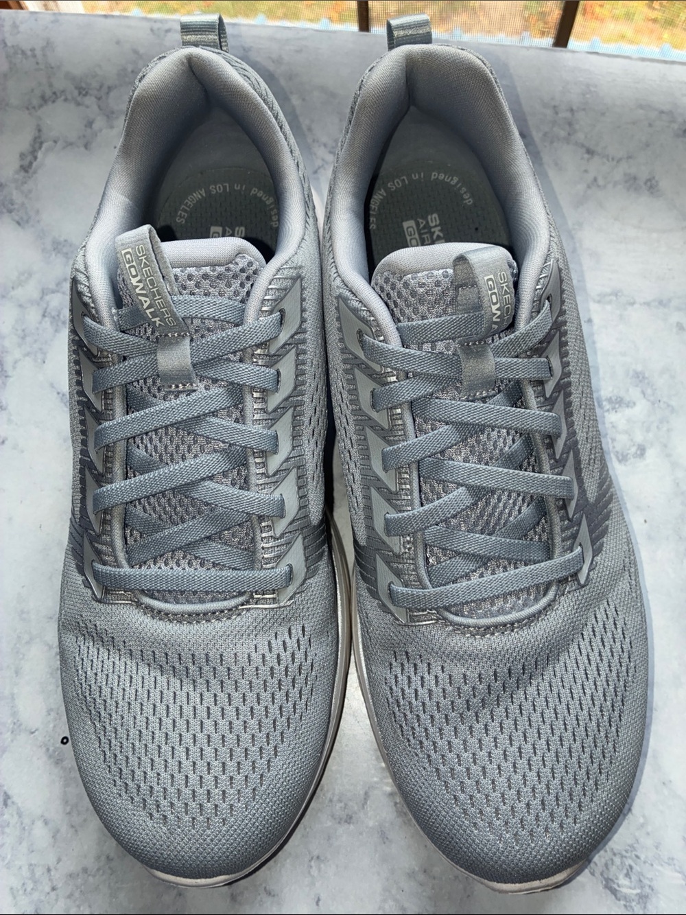 Skechers  Light Gray Athletic Mesh Walking Sneakers